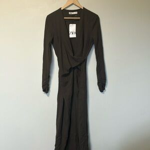 NWT Zara Army Green Long Sleeve Dress